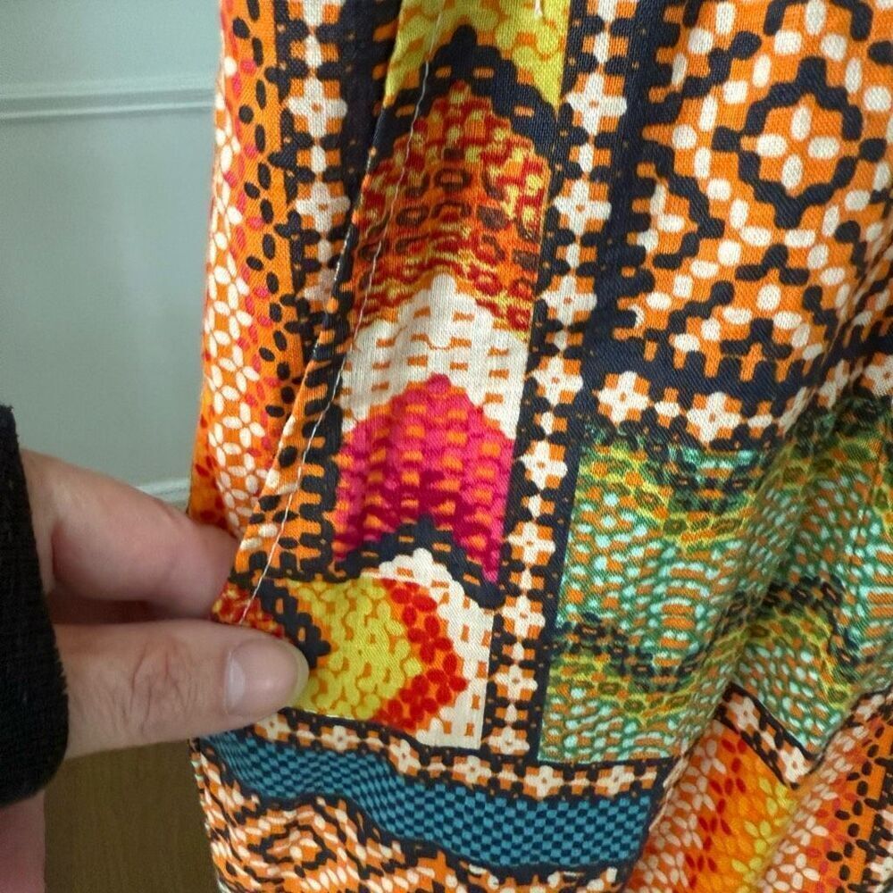 Haute Hippie Boho Patchwork Print Colorful Wode L… - image 4